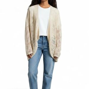 Cream Open-Knit Women's Sweater